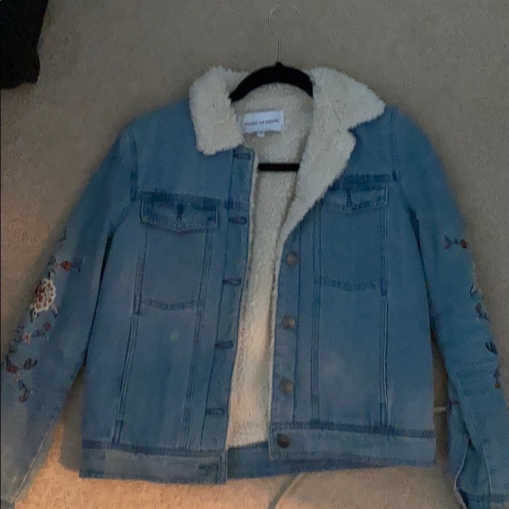 Cupcakes+Cashmere Embroidered Denim Sherpa Jacket - Picture 3 of 6